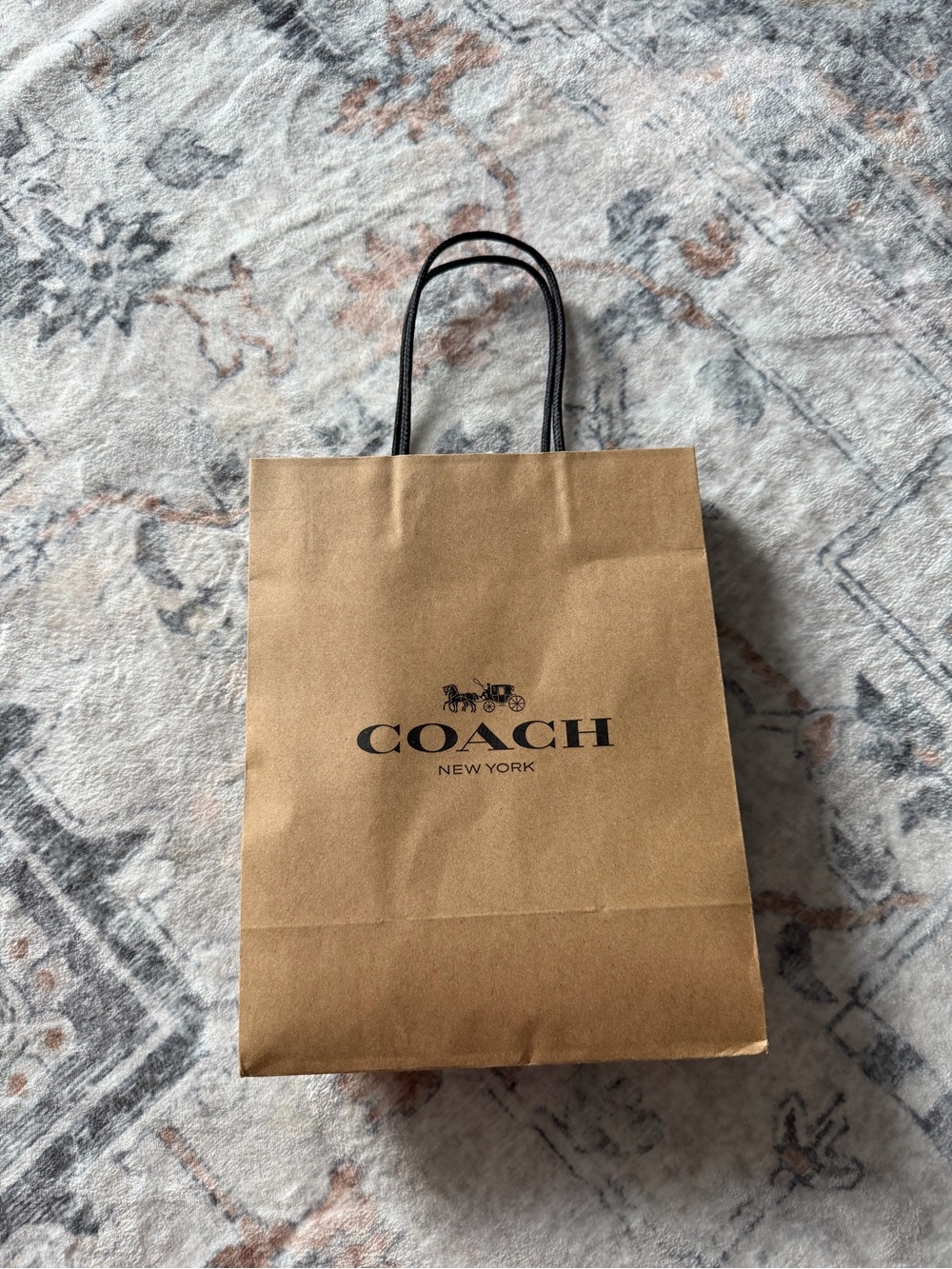 Coach Brown Paper Gift Bag with Black Handles